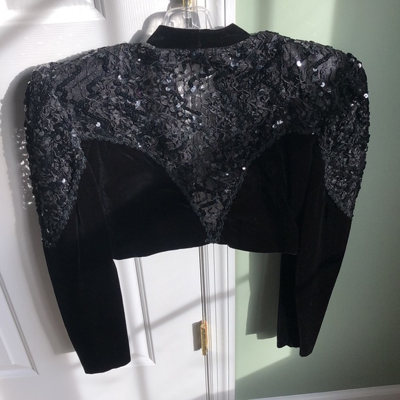 Vintage Velvet Strapless Dress with Jacket - Picture 7 of 9